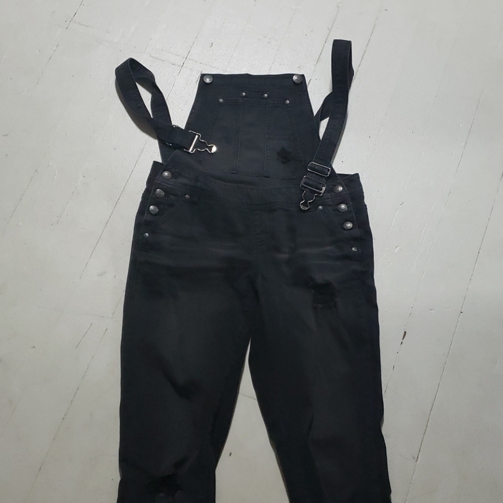Blue Spice Black Denim Overalls